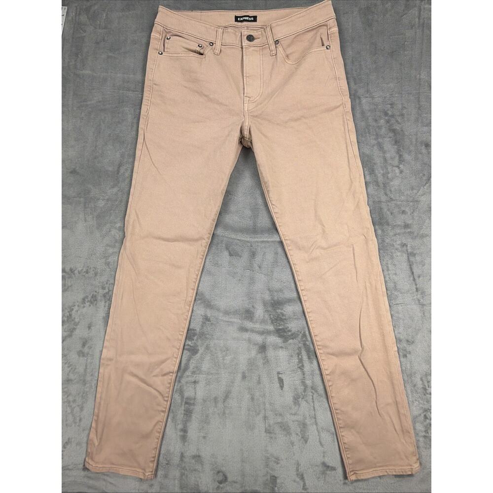 Express Athletic Slim Jeans 32x30 Tan Stretch Skinny Fit NWOT Men’s
